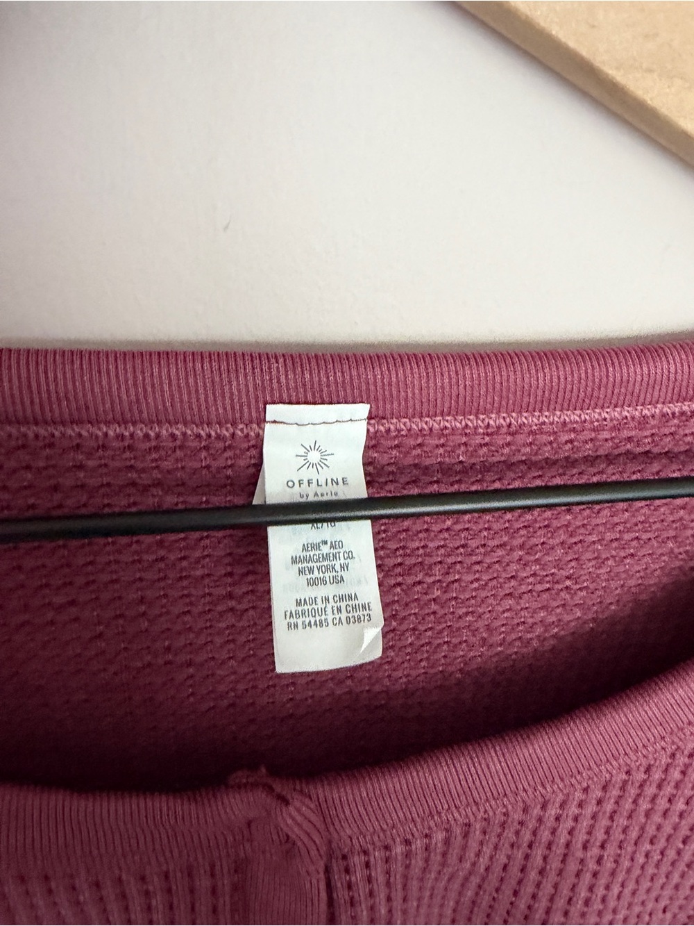 Aerie Offline Main Squeeze Cropped Waffle Knit   Henley XL - Picture 4 of 5